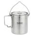 Durable Stainless Steel Pot with Foldable Handle and Lid Essential for Camping and Home Use