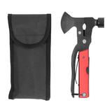 All-in-One Multitool Hammer - Portable Stainless Steel Camping Tool with Axe Knife Pliers and Safety Lock Includes Nylon Storage Bag Essential Gear for Outdoor Adventures