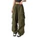 Women s Stretch Pants Baggy Cargo Street Hip Hop Joggers Sweatpants Drawstring Loose Classic Elastic Waisted Lightweight Business Long Trousers Wide-Leg Dress Casual Golf Slacks with Pockets