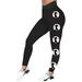 JHLZHS Women 2024 Womens Baseball Printed Tight Hip Lifting Fitness Yoga Underpants Black M