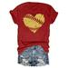 JURANMO Going Out Tops Womens Baseball Shirt Short Sleeve Baseball Graphic Tees Loose Comfy Crewneck Top Today s Deals Red XXL