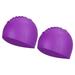 Uxcell Silicone Swim Cap Waterproof Swimming Hat Non-Slip Adult Swim Caps for Women and Men Purple 2 Pcs