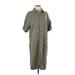 Marine Layer Casual Dress - Shirtdress Collared Short sleeves: Gray Solid Dresses - Women's Size Small
