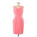 Maggy London Casual Dress - Party V Neck Sleeveless: Pink Solid Dresses - Women's Size 6