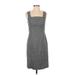 Banana Republic Casual Dress - Sheath Square Sleeveless: Gray Dresses - Women's Size 4