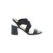 Cole Haan Heels: Strappy Chunky Heel Casual Black Shoes - Women's Size 7 - Open Toe