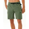 Ripcurl Men's Rip Curl Mens Boardwalk Buckled Volley Cargo Shorts - Green - Size: 44/32