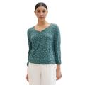 3/4-Arm-Shirt TOM TAILOR Gr. XXL, grün (green minimal print) Damen Shirts Jersey