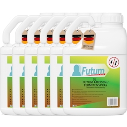 FUTUM 6x5L Ameisenspray / Termitenspray bekämpft Insekten, Eier, Larven, Insektenspray ohne Biozide auf Wasserbasis, Sofortwirkung ohne Flecken Image