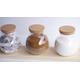 Tea Coffee Sugar Canister Set, Globe Jar Canister Set, Round Glass Jar with Cork Lid, Kitchen Organisation Set, 500ml, 1L, 1.8L