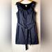 J. Crew Dresses | J Crew Black Lined Ruffle Neck Belted Sleeveless Dress With Pockets Size 10 | Color: Black | Size: 10