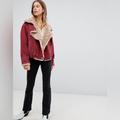 Free People Jackets & Coats | Free People Owen Wine Red Oversized Sherpa Jacket | Color: Red | Size: M