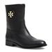 Tory Burch Shoes | Authentic Tory Burch Hallie Mid Calf Leather Boots | Color: Black | Size: 7.5