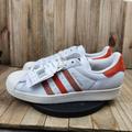 Adidas Shoes | Mens Adidas Superstar Size Leather Suede Athletic Sneakers Shoes | Color: Orange/White | Size: Various