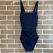 Athleta Swim | Athleta Square Neck Dress Blue One Piece Swimsuit Size Xs | Color: Blue | Size: Xs