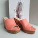 Jessica Simpson Shoes | Jessica Simpson Shantelle Peach Sherbet Faux Leather Wedge Platforms Sz 7 | Color: Brown/Orange | Size: 7