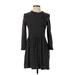 Trafaluc by Zara Casual Dress - A-Line Crew Neck 3/4 sleeves: Gray Dresses - Women's Size X-Small