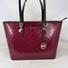 Michael Kors Bags | Michael Kors Jet Set Logo Patent Leather Carryall Tote Bag Red | Color: Red | Size: Os