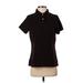 Lands' End Short Sleeve Polo Shirt: Black Tops - Women's Size Small