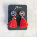 J. Crew Jewelry | J. Crew Beaded Tassel Stud Earrings Authentic Red New | Color: Blue/Red | Size: Os