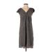 Max Studio Casual Dress V Neck Short sleeves: Gray Dresses - Women's Size Small