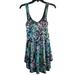 Free People Dresses | Free People Multicolored Paisley Tiered Sleeveless Mini Dress | Color: Blue | Size: Xs