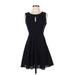 Express Casual Dress - Mini High Neck Sleeveless: Black Print Dresses - Women's Size 0