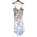 Anthropologie Dresses | E By Eloise Anthro Womens Sleeveless Floral Satin Midi Dress Size M Boho | Color: Purple/White | Size: M
