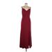 Dessy Collection Cocktail Dress - Bridesmaid V Neck Sleeveless: Burgundy Print Dresses - New - Women's Size 12