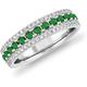 SAKSHAM ART DESIGN 2.00 Carat Round Shape May-created-emerald & Cubic Zirconia Wedding or Anniversary womens and Girls Band Ring 14k White Gold Plated Size UK H To Z (X)