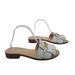 Kate Spade Shoes | Kate Spade Flat Slides Sandals Brie White Leather Metallic Chain 8m | Color: Brown/White | Size: 8