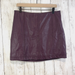 Free People Skirts | Free People Womens Burgundy Faux Leather Mini Skirt Sz 12 Trendy Mob Wife Red | Color: Red | Size: 12