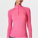 Athleta Sweaters | Athleta Pink Long Sleeve Mock Neck Half Zip Workout Sweater Size Large | Color: Pink | Size: L