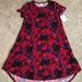 Lularoe Dresses | Lularoe Carly Swing Dress High Low Floral Size Small | Color: Black/Red | Size: S