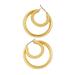Madewell Jewelry | Madewell Do Well Ribbed Double Hoop Boho Modern Trendy Gold Tone Earrings | Color: Gold | Size: Os