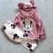 Disney Matching Sets | Disney 12 Month Minnie Sweatshirt And Pants Outfit | Color: Pink | Size: 12mb