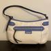 Coach Bags | Coach Daisy Spectator White Leather With Blue Trim Shoulder Bag | Color: Blue/White | Size: Os