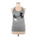 Under Armour Active Tank Top: Gray Graphic Activewear - Women's Size Large