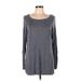 LC Lauren Conrad Pullover Sweater: Gray Color Block Tops - Women's Size Medium