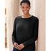 Blair Soft Spun® Acrylic Long Sleeve Jewel Neck Sweater - Black - XL - Misses