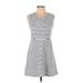 J.Crew Casual Dress - Mini Crew Neck Sleeveless: White Print Dresses - Women's Size 2