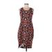 Xhilaration Casual Dress - High/Low Scoop Neck Sleeveless: Burgundy Dresses - Women's Size Large