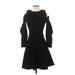 The Kooples Casual Dress - A-Line Cold Shoulder 3/4 sleeves: Black Print Dresses - Women's Size Small