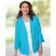 Blair Women's Nantucket Textured-Cotton Relaxed Jacket - Blue - PL - Petite