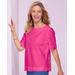 Blair Women's Captiva Cotton Side-Button Top - Pink - XL - Misses