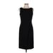 Talbots Casual Dress - Sheath Crew Neck Sleeveless: Black Print Dresses - Women's Size 6