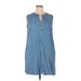 Gap Casual Dress - Shirtdress: Blue Print Dresses - Women's Size X-Large