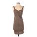 Shein Casual Dress - Mini: Brown Marled Dresses - Women's Size Small