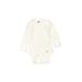 Gerber Long Sleeve Onesie: Ivory Solid Bottoms - Size 0-3 Month