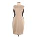 Tommy Hilfiger Casual Dress - Sheath High Neck Sleeveless: Tan Solid Dresses - Women's Size 12